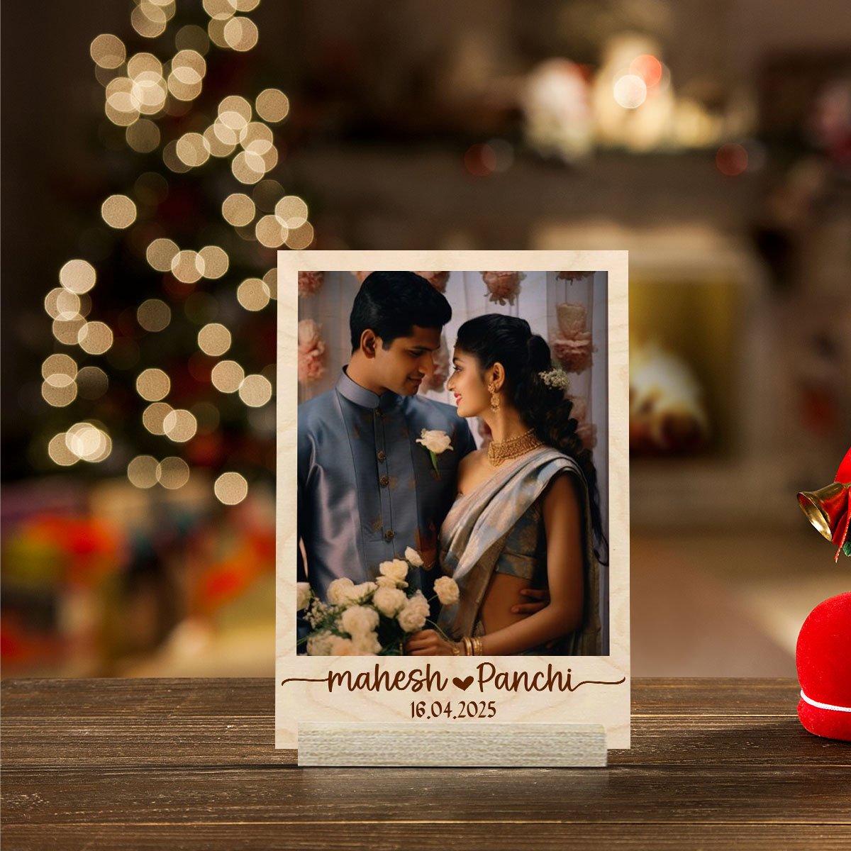 Couple Wood Print Miniature with Personalized Photo Keepsake - Sblossom