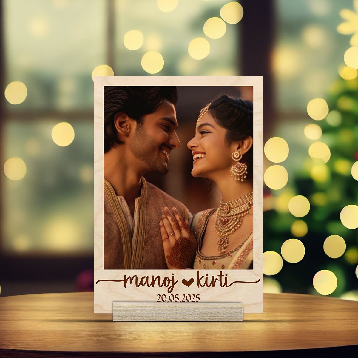 Couple Wood Print Miniature with Personalized Photo Keepsake - Sblossom