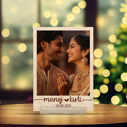 Couple Wood Print Miniature with Personalized Photo Keepsake - Sblossom