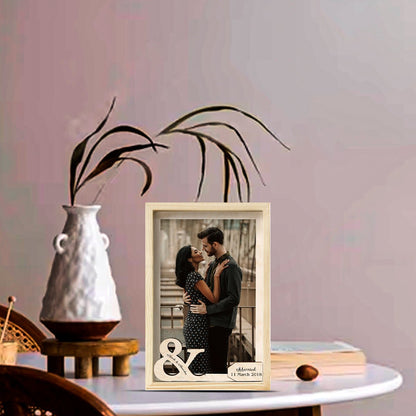 Couple Wooden Frame Photo – Personalized Picture for Two - Sblossom