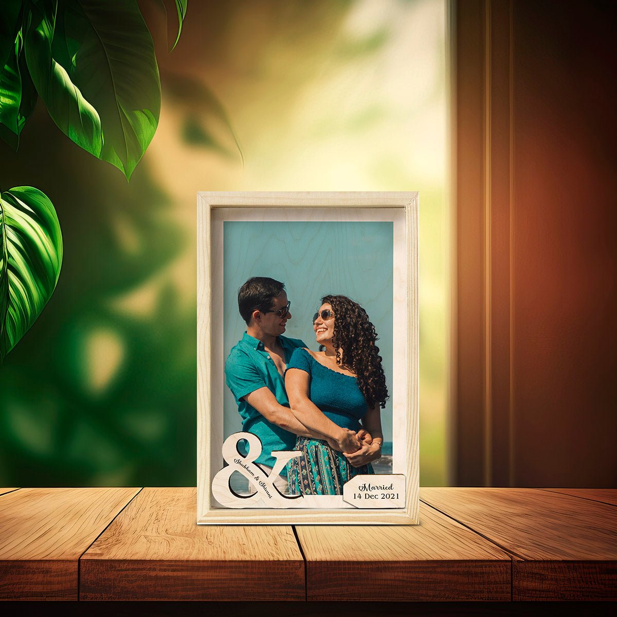 Couple Wooden Frame Photo – Personalized Picture for Two - Sblossom