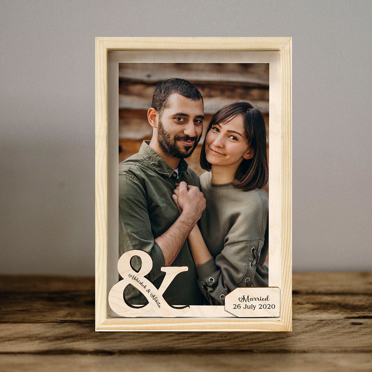 Couple Wooden Frame Photo – Personalized Picture for Two - Sblossom