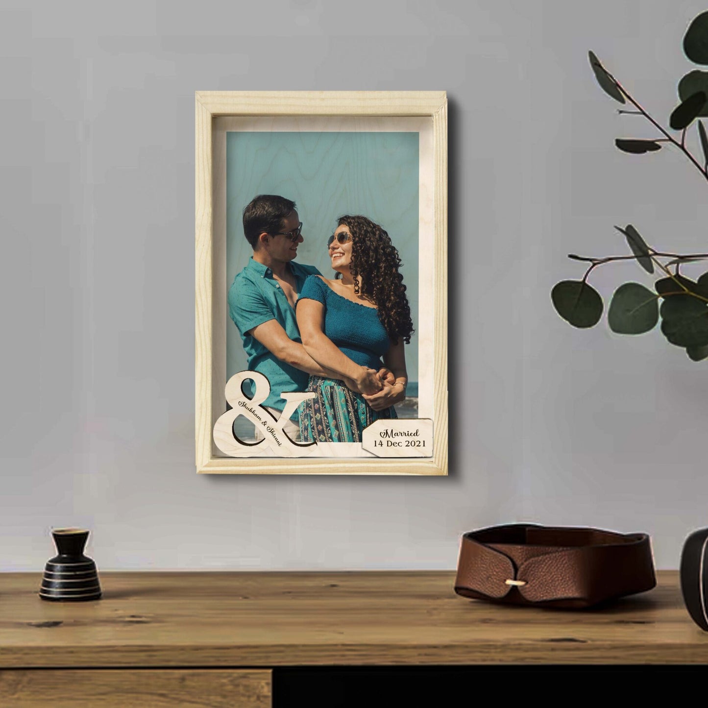 Couple Wooden Frame Photo – Personalized Picture for Two - Sblossom