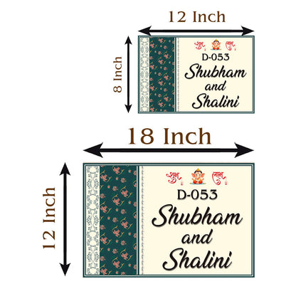 Couple Wooden Name Plate for Home Entrance – Floral Design - Sblossom