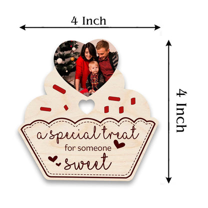 Couples Coffee Mug Magnet in Wood with Heart Photo Design - Sblossom