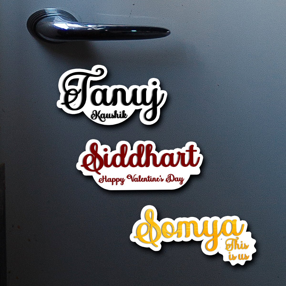 Cursive Name Fridge Magnet with 3D Script Cutout Design - Sblossom