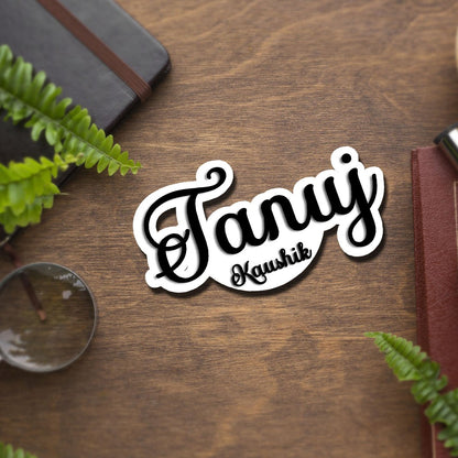 Cursive Name Fridge Magnet with 3D Script Cutout Design - Sblossom