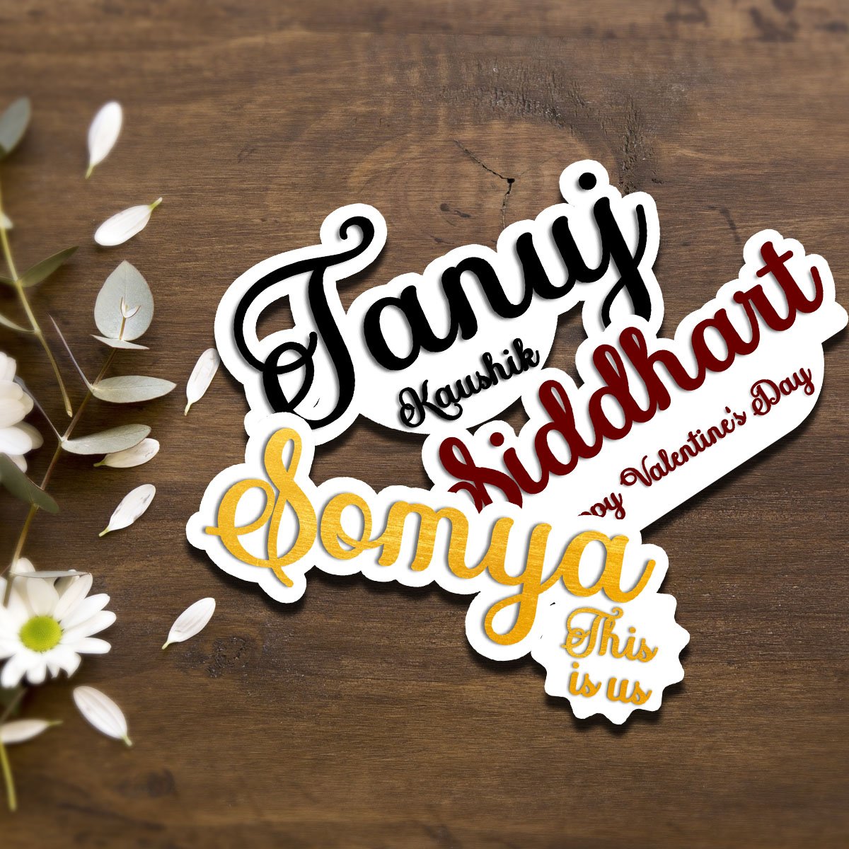 Cursive Name Fridge Magnet with 3D Script Cutout Design - Sblossom