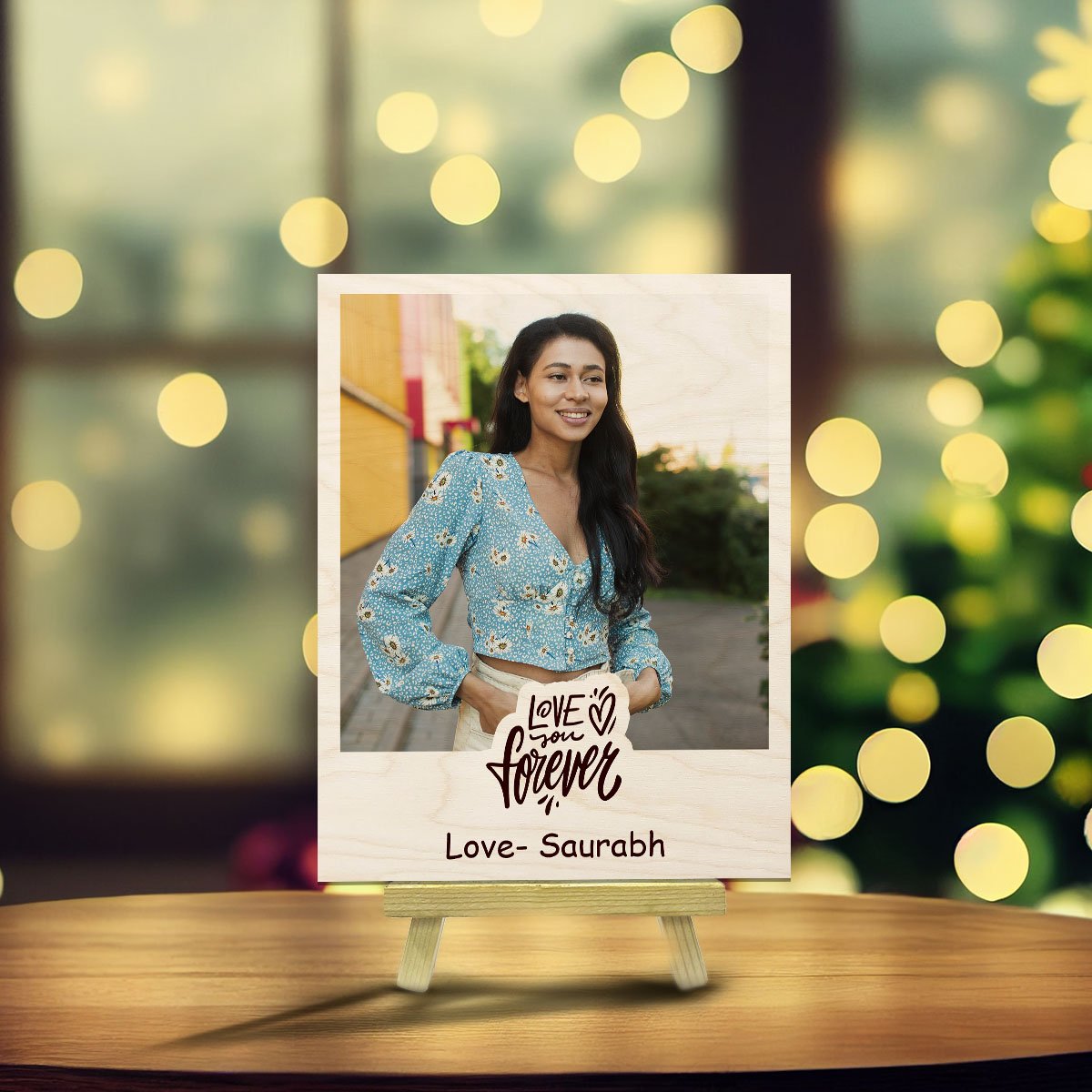 Custom Canvas Wood Picture with Personalized Miniature Print - Sblossom