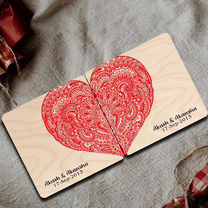 Custom Couple Coaster Set – Personalized Heart Names - Sblossom