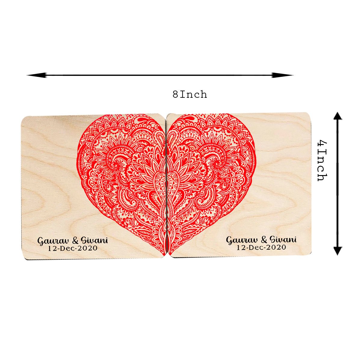Custom Couple Coaster Set – Personalized Heart Names - Sblossom