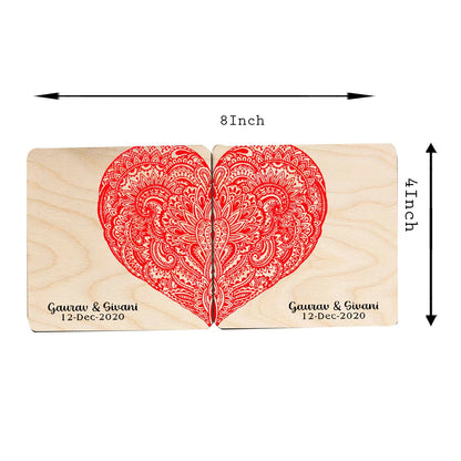 Custom Couple Coaster Set – Personalized Heart Names - Sblossom