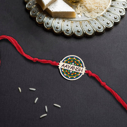 Custom Name Rakhi for Brother in Wood for Raksha Bandhan Gift - Sblossom