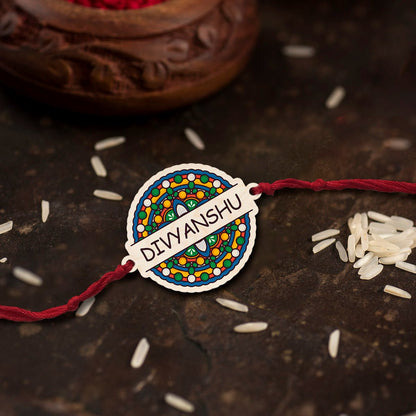 Custom Name Rakhi for Brother in Wood for Raksha Bandhan Gift - Sblossom