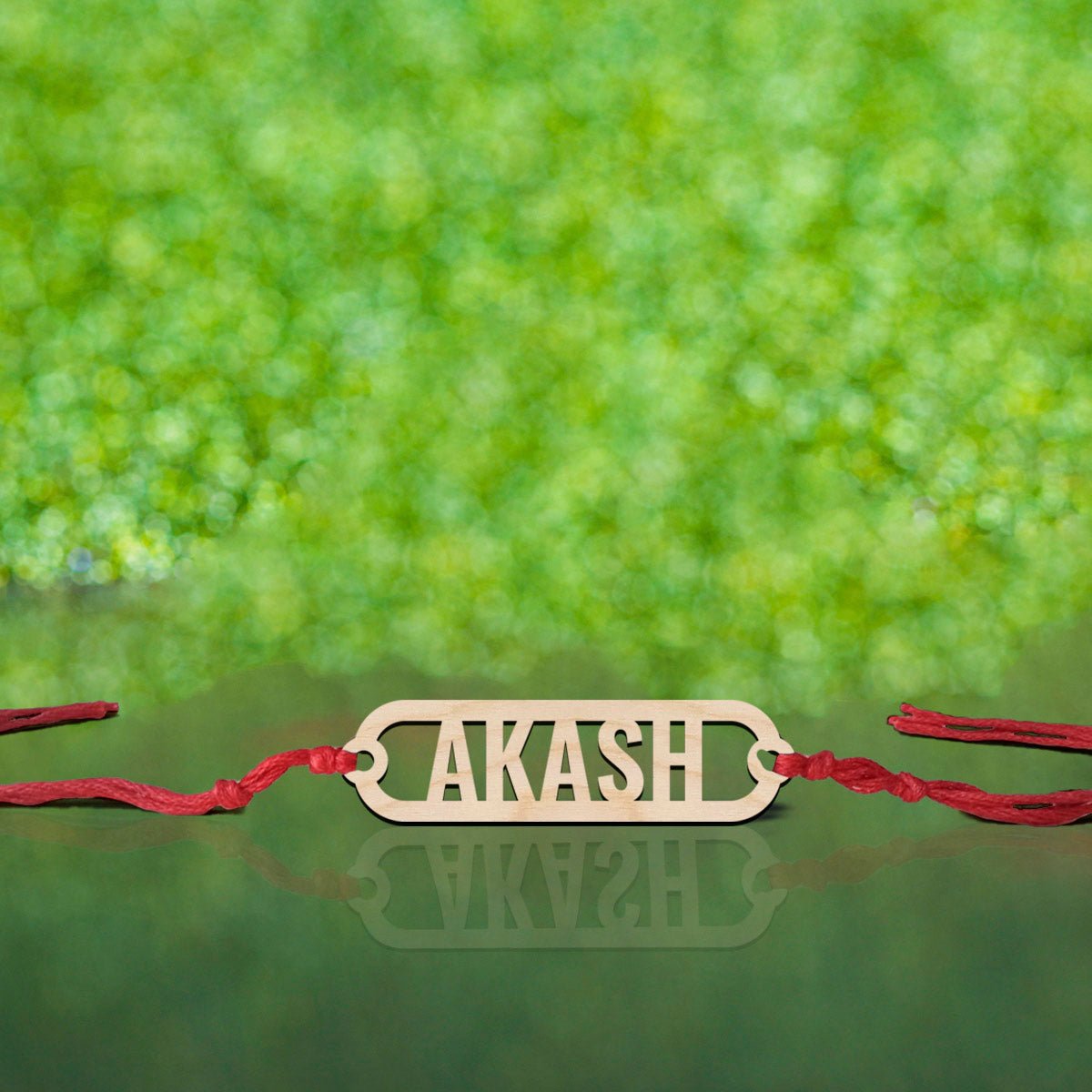 Custom Name Rakhi Online in Wood with Laser Cut Brother Design - Sblossom