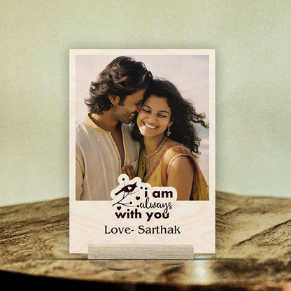 Custom Photo Table Print on Wood – Love Theme with Stand - Sblossom