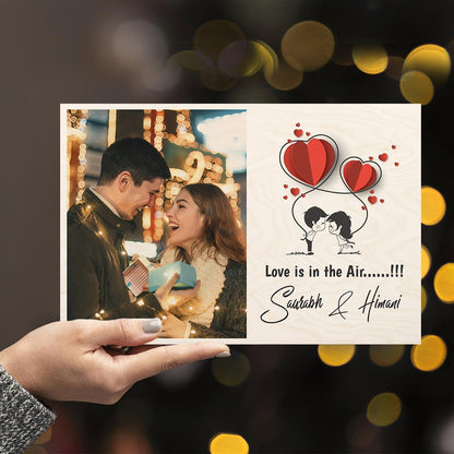 Custom Photo Wood Print – Personalized Picture with Hearts - Sblossom