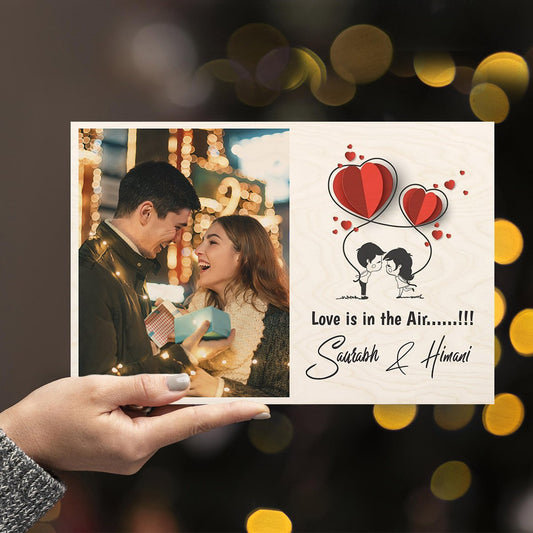 Custom Photo Wood Print – Personalized Picture with Hearts - Sblossom