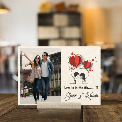 Custom Photo Wood Print – Personalized Picture with Hearts - Sblossom