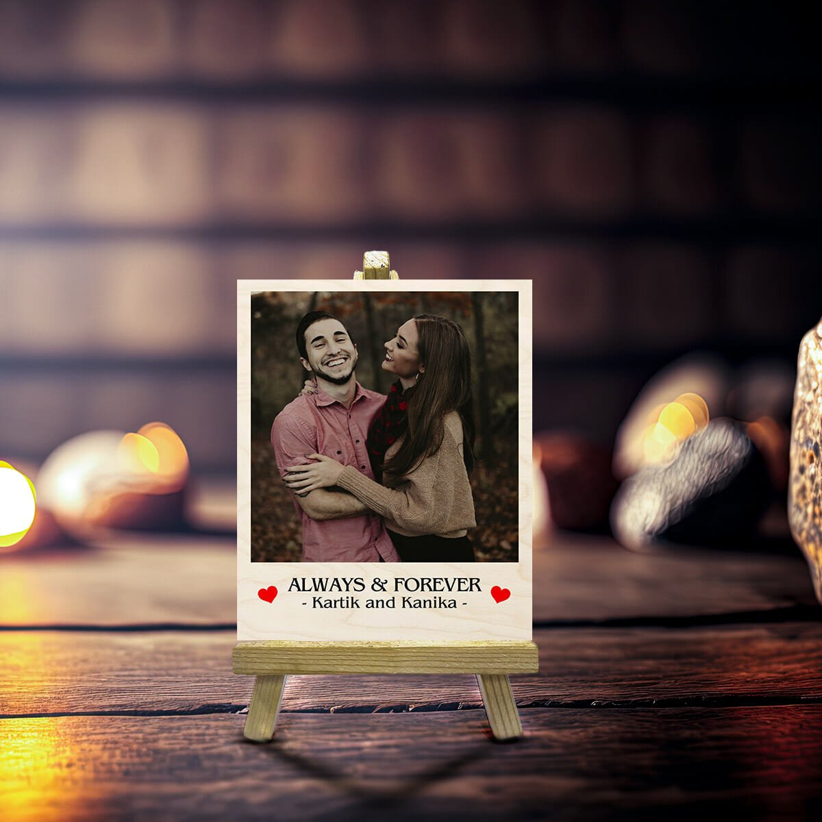 Custom Text Photo Wood Print with Personalized Picture and Words - Sblossom