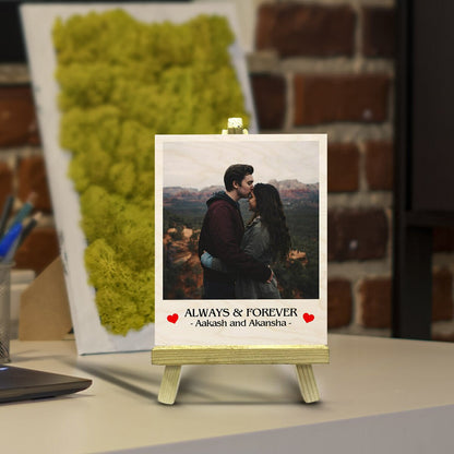 Custom Text Photo Wood Print with Personalized Picture and Words - Sblossom