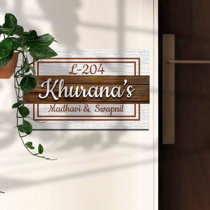 Custom Wood Family Name Plate for Home Door - Sblossom