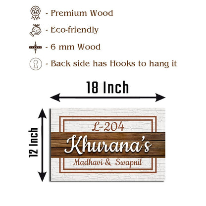 Custom Wood Family Name Plate for Home Door - Sblossom