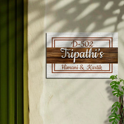 Custom Wood Family Name Plate for Home Door - Sblossom