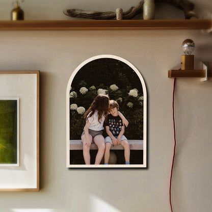 Custom Wood Print Arch Design – Personalized Couple Photo - Sblossom