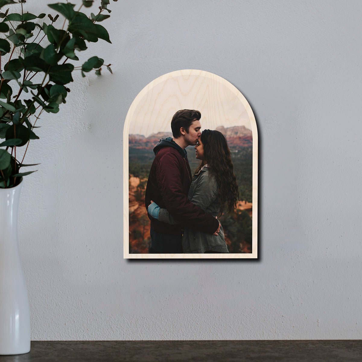 Custom Wood Print Arch Design – Personalized Couple Photo - Sblossom