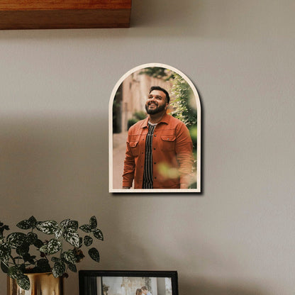 Custom Wood Print Arch Design – Personalized Couple Photo - Sblossom