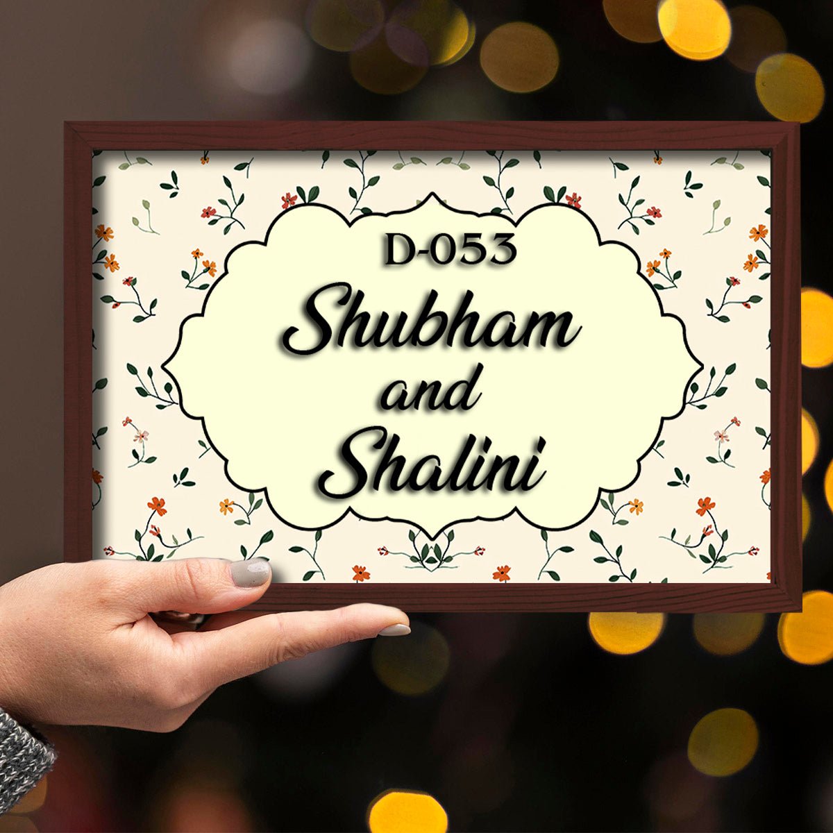 Custom Wooden Apartment Name Plate Design for Main Door - Sblossom