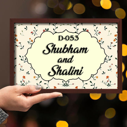 Custom Wooden Apartment Name Plate Design for Main Door - Sblossom