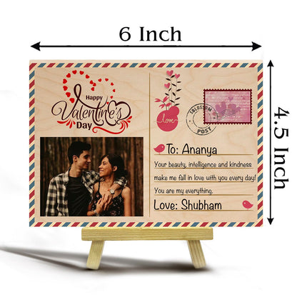 Custom Wooden Postcard with Personalized Photo and Stamp Design - Sblossom