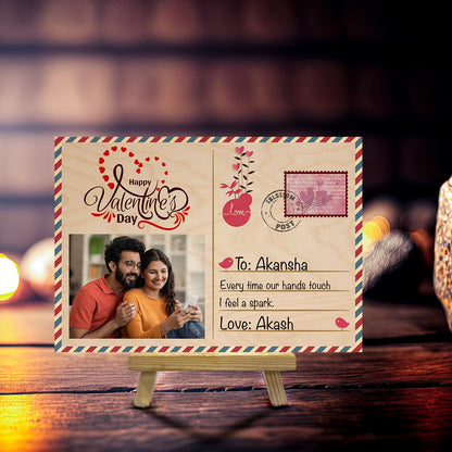 Custom Wooden Postcard with Personalized Photo and Stamp Design - Sblossom