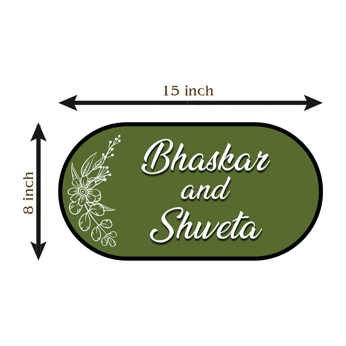 Customized Couple Name Plate – Maroon Capsule in 3D - Sblossom