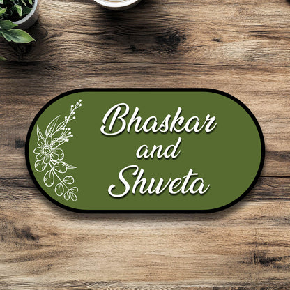 Customized Couple Name Plate – Maroon Capsule in 3D - Sblossom