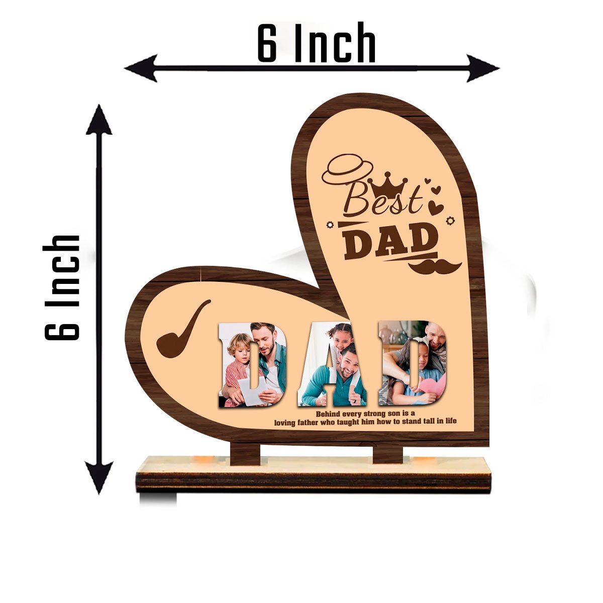 Dad Memory Keepsake in Wood – Personalized Photo Display - Sblossom