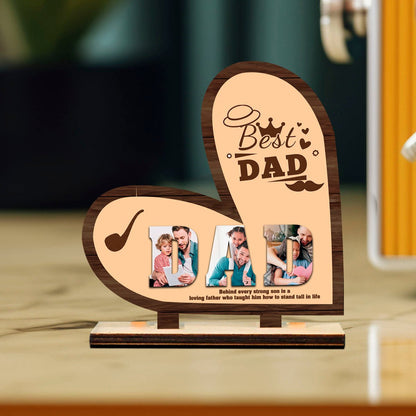 Dad Memory Keepsake in Wood – Personalized Photo Display - Sblossom