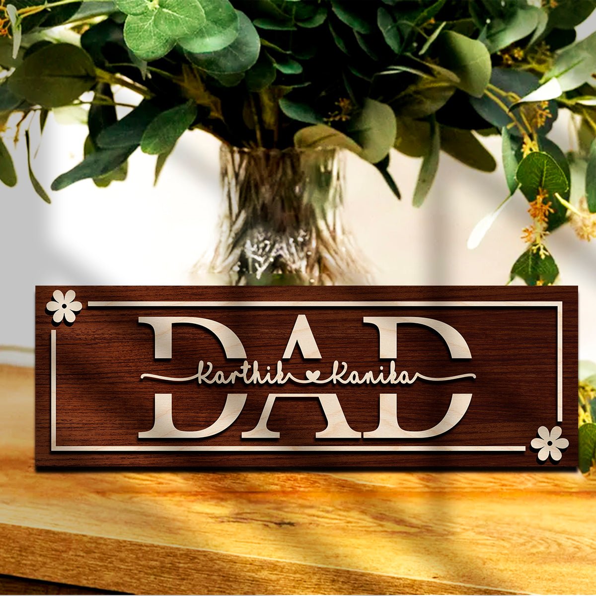 Dad Name Wall Art – 3D Personalized Letter Design - Sblossom