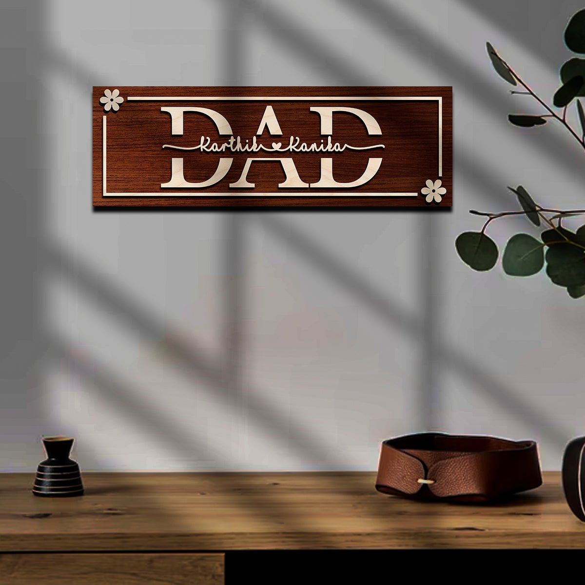 Dad Name Wall Art – 3D Personalized Letter Design - Sblossom