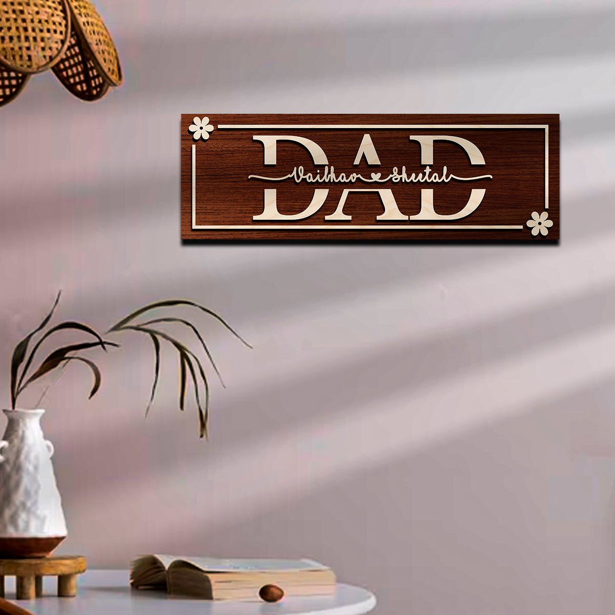 Dad Name Wall Art – 3D Personalized Letter Design - Sblossom