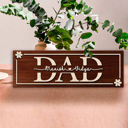 Dad Name Wall Art – 3D Personalized Letter Design - Sblossom