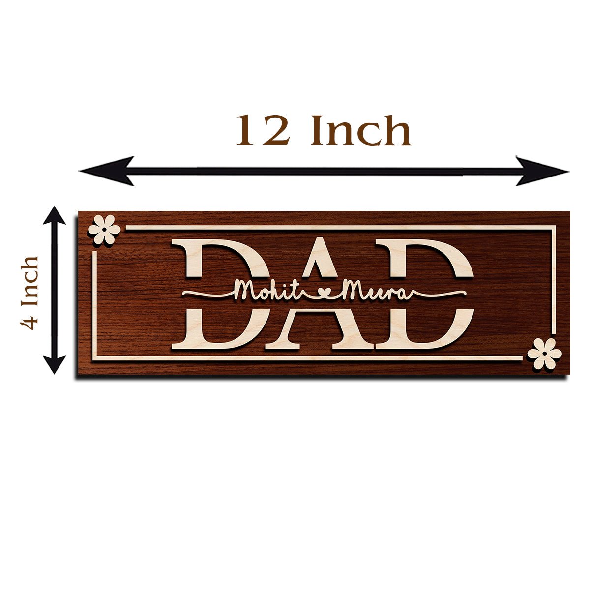 Dad Name Wall Art – 3D Personalized Letter Design - Sblossom