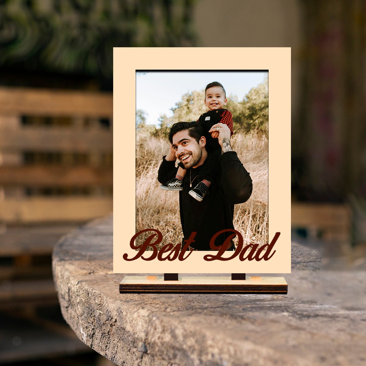 Dad Photo Frame in Wood – Personalized Family Picture - Sblossom