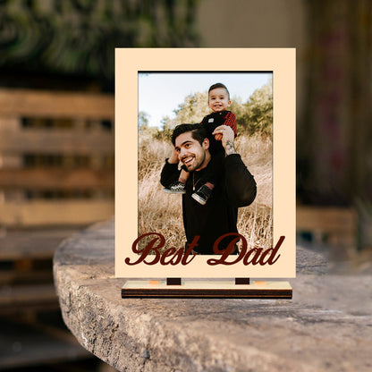 Dad Photo Frame in Wood – Personalized Family Picture - Sblossom