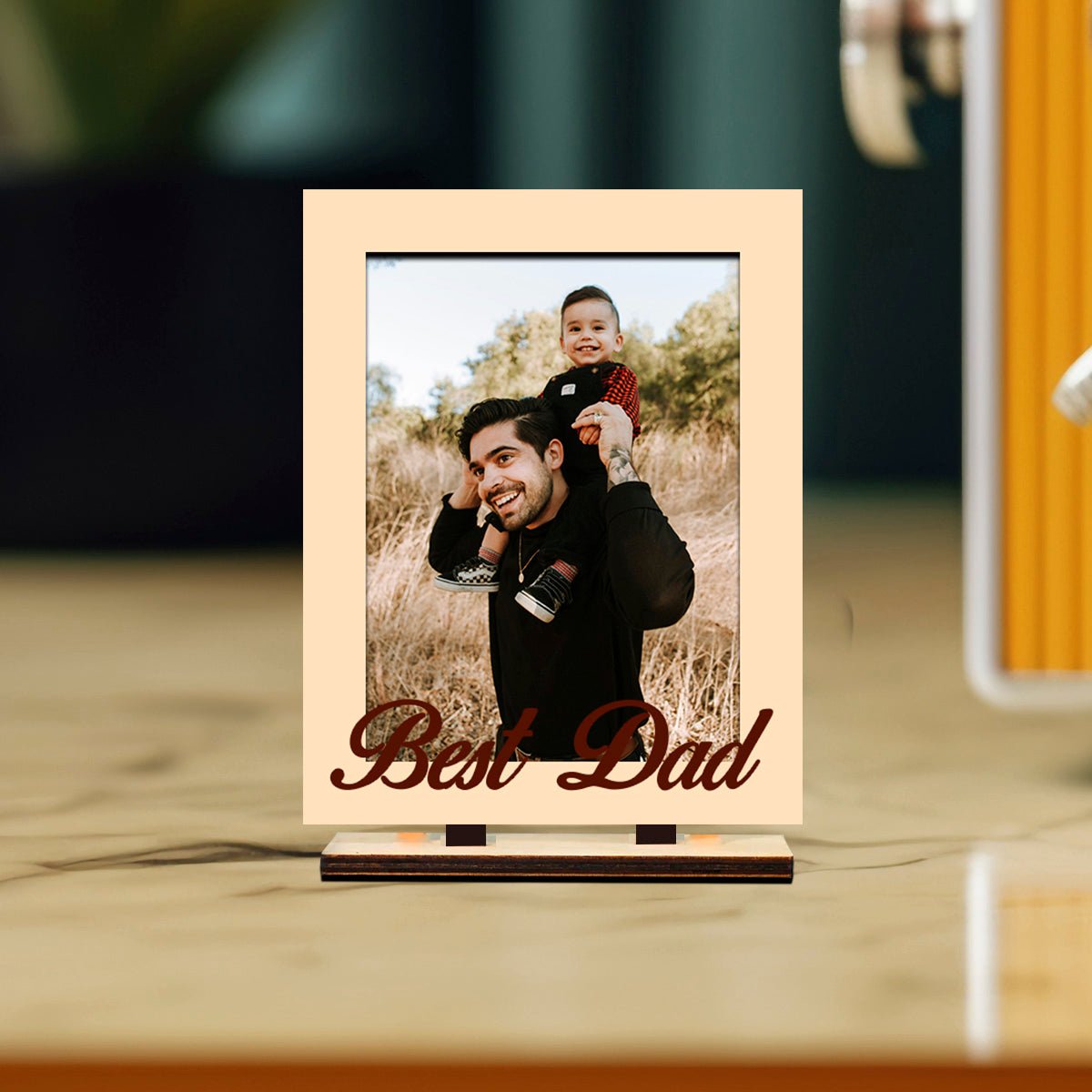 Dad Photo Frame in Wood – Personalized Family Picture - Sblossom