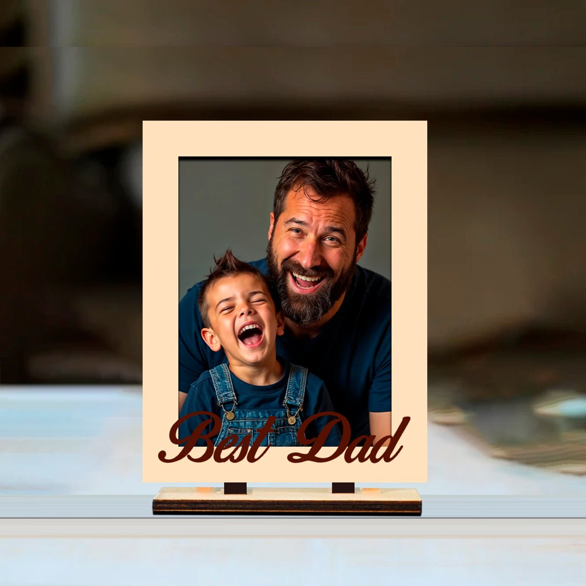 Dad Photo Frame in Wood – Personalized Family Picture - Sblossom
