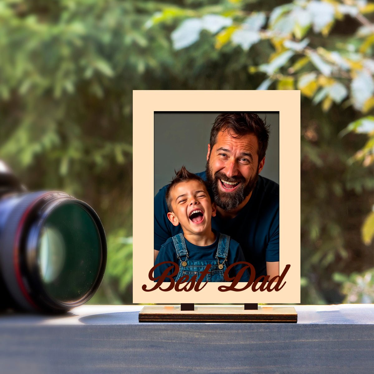 Dad Photo Frame in Wood – Personalized Family Picture - Sblossom