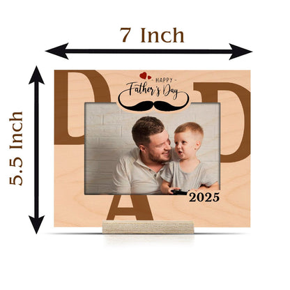 Dad Photo Frame in Wood with Personalized Fathers Day Design - Sblossom